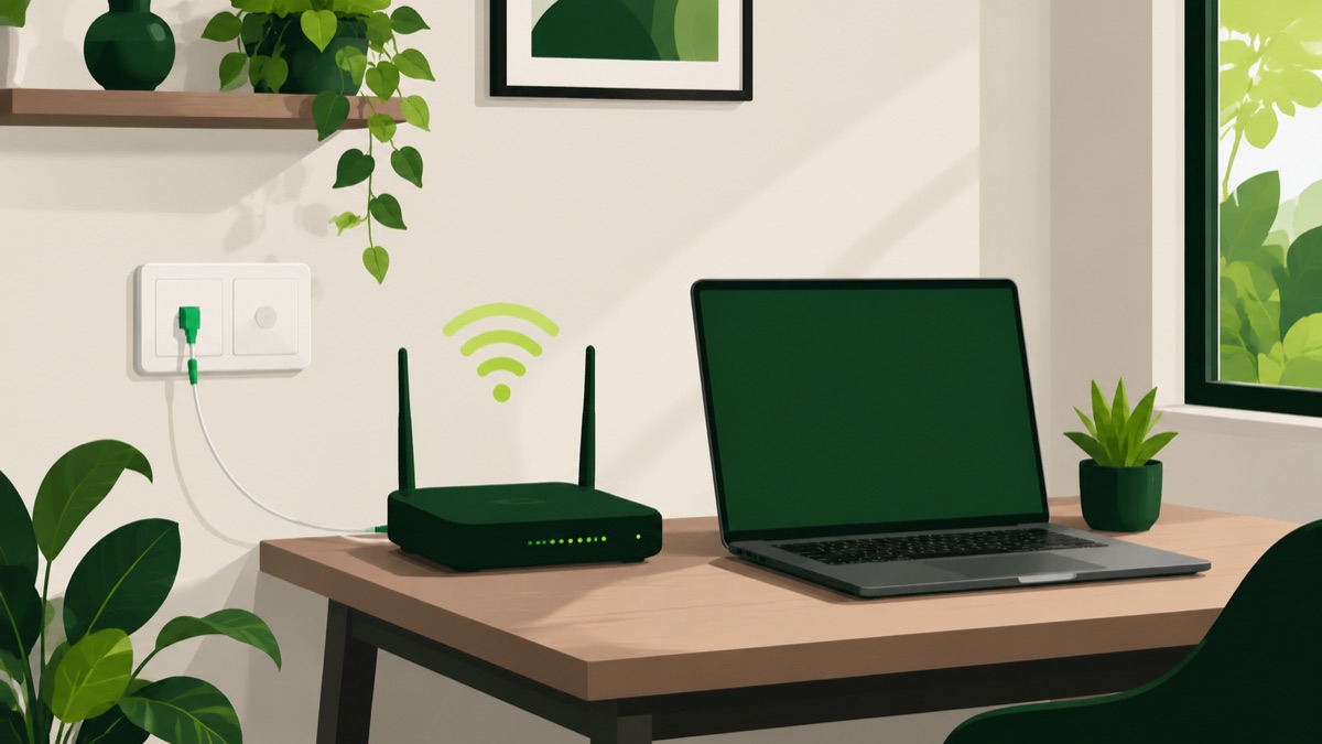 Wi-Fi-роутер и ноутбук — подключение домашнего интернета в новой квартире в Германии